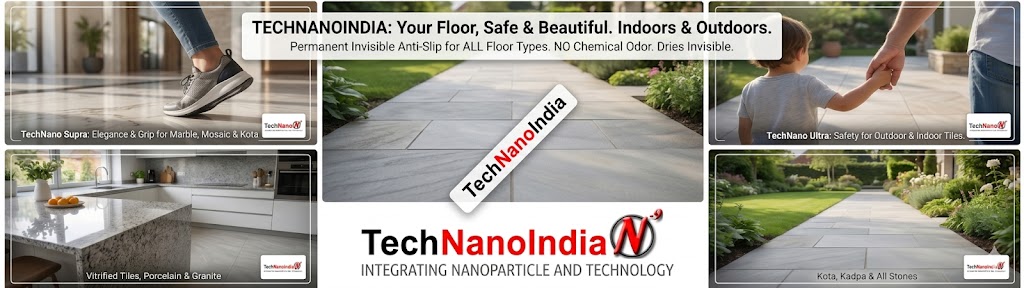 Anti-slip chemical treatment being applied to a floor surface